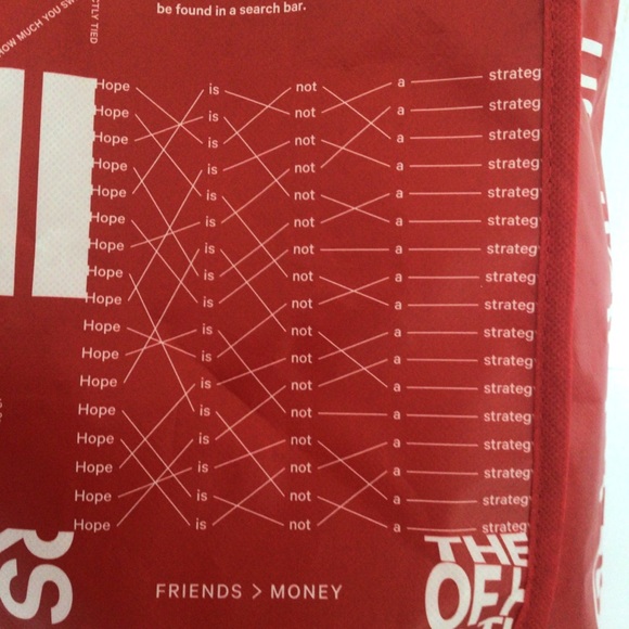 LULULEMON LARGE MANIFESTO RED AND WHITE TOTE BE ALL IN - Picture 6 of 9